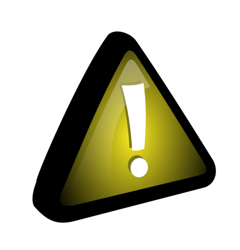 Vector drawing of exclamation mark in yellow triangle