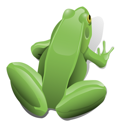 Zelená sedí žába vektor