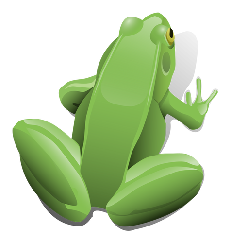 Green sitting frog vector