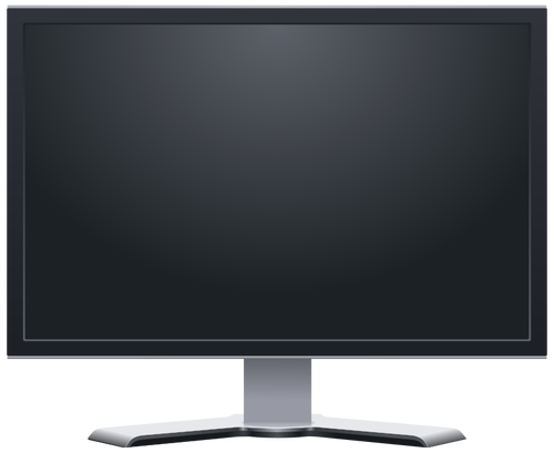 LCD telewizor z płaskim ekranem monitora frontview grafika wektorowa