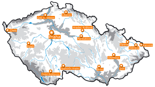 Vector map of Czech Republic