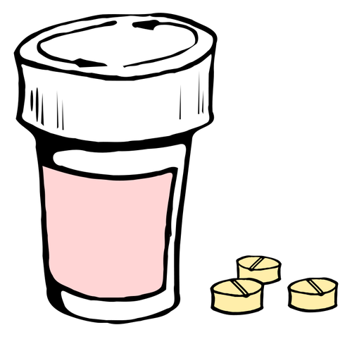 Pills and container vector image