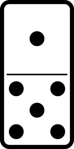 Domino tile 1-5 vector drawing