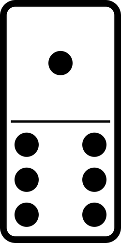 Domino tile 1-6 vector graphics