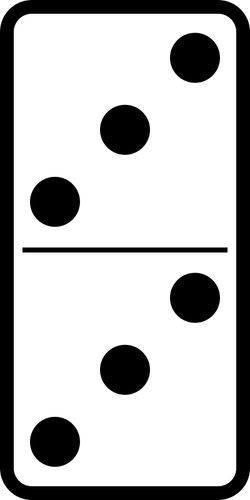 Domino azulejo doble tres vector de la imagen