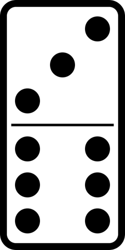 Домино плитки 3-6 векторное изображение