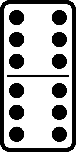 Domino deska dvojitá šest vektorové grafiky