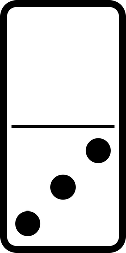 Domino tile met drie puntjes vector tekening