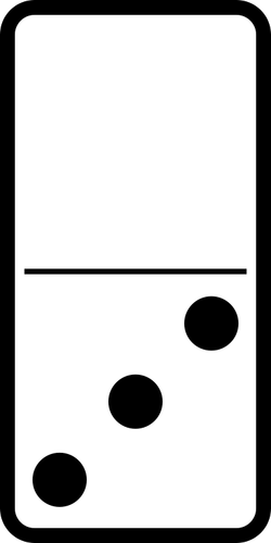 Domino tile with three dots vector drawing