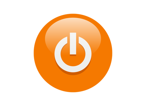 Orange power button vector illustration