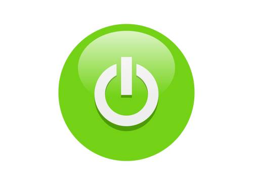 Moc zielony przycisk wektor clipart