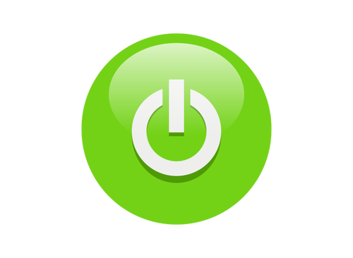 Green power button vector clip art