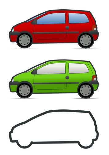 Red and green Renault Twingo vector