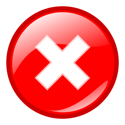 Red round error warning vector icon