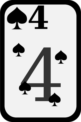 Four of Spades funky playing card vector clip art