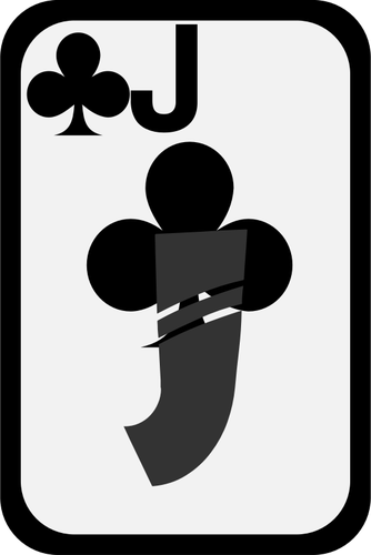 Image vectorielle de valet de trèfle funky carte à jouer