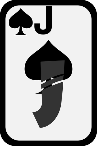 Jack of Spades funky playing card vector clip art