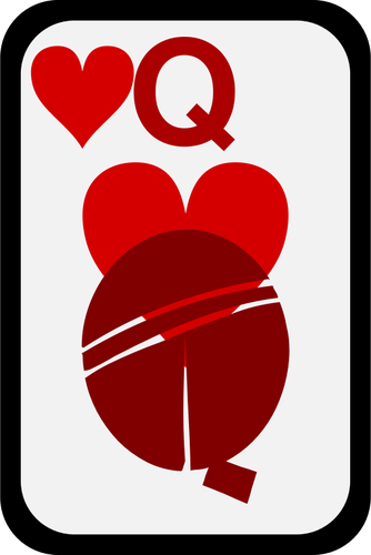 Queen of Hearts funky playing card vector clip art