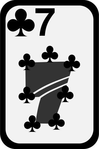 Seven of Clubs funky playing card vector image