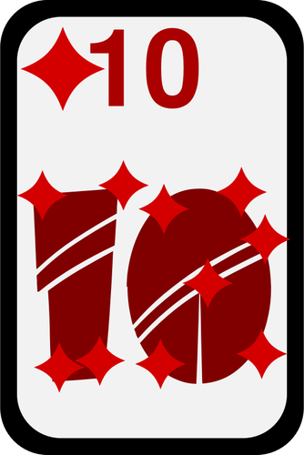 Ten of Diamonds funky playing card vector clip art