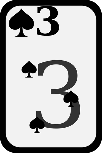 Three of Spades funky playing card vector clip art