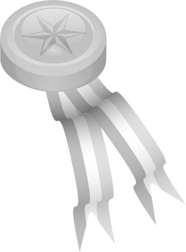 Silver medal with ribbons vector illustration