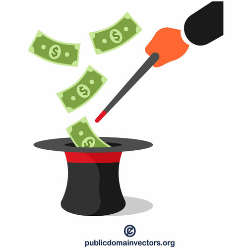 Money in a magic hat