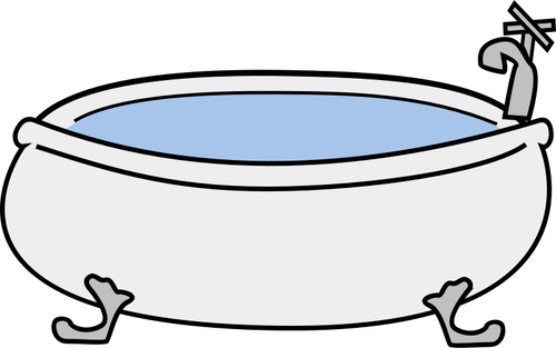 Vector image of old bath tub