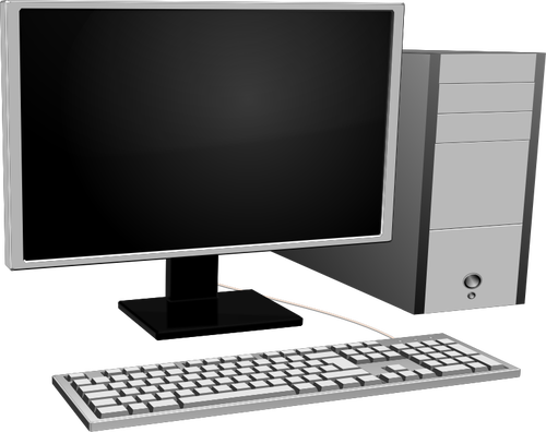 Computador pessoal configuração vetor clip-art
