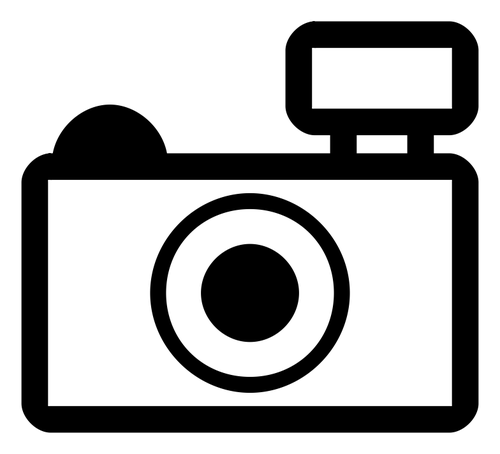 Simple photo camera outline icon vector illustration