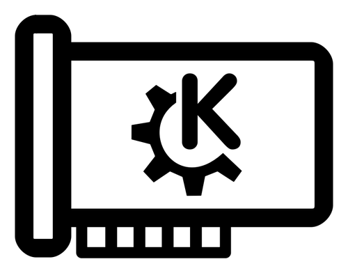 Vektorgrafikk utklipp av primære mono maskinvare KDE-ikonet