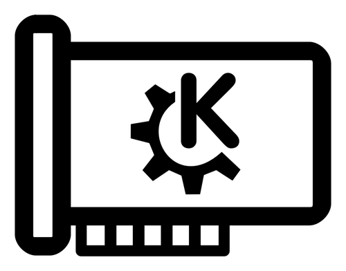 Clip-art de ícone KDE de hardware mono principal vetor