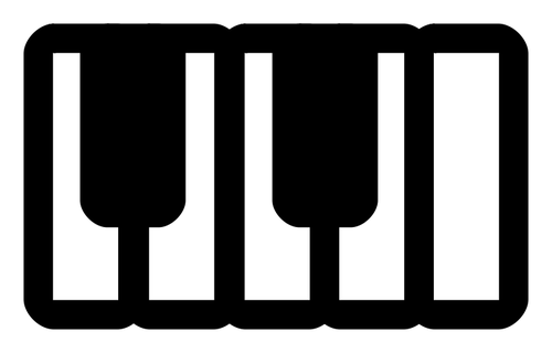 וקטור אוסף של pictogram פסנתר בשחור-לבן