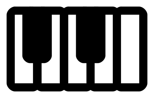 Vector clip art of monochrome piano pictogram