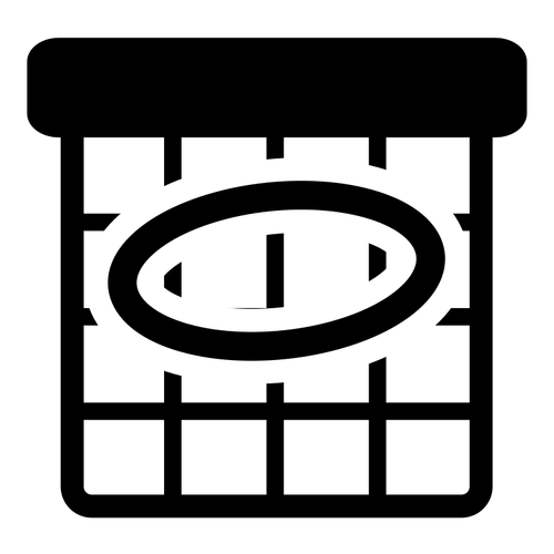 Vektor-Bild des primären Zeitplan schwarz-weiß-Symbol