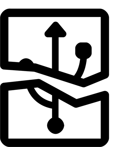 Gráficos vectoriales de rota USB enchufe signo