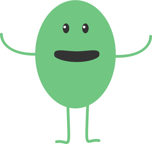 Vector image of green egg monster