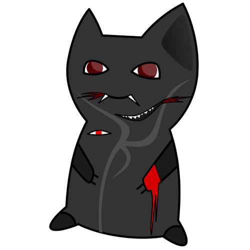 Black cat cartoon caricature