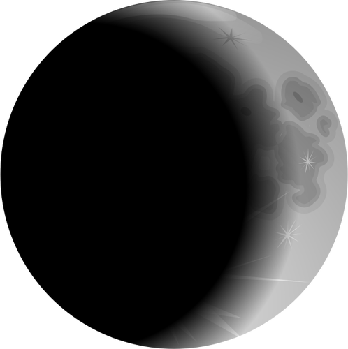 Illustration of crescent black moon
