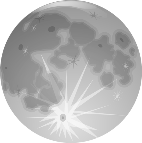 Vector image of shiny planet moon