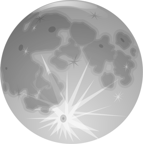 Image vectorielle de lune de la planète brillante