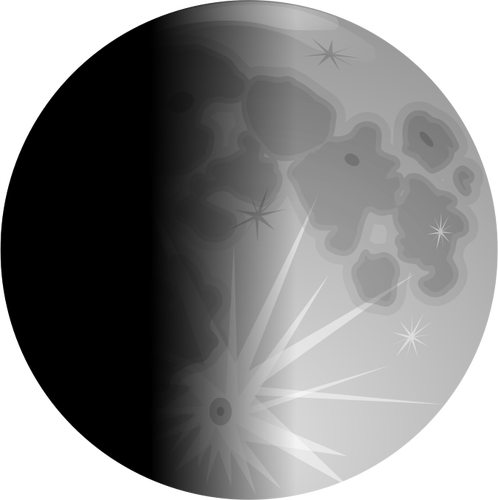 Vectores de imágenes prediseñadas de la mitad iluminada Luna