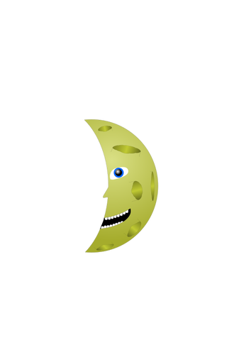 Vector drawing of cheesy green half moon