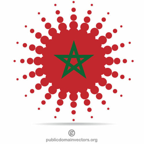 المغرب علم تصميم الألوان النصفية
