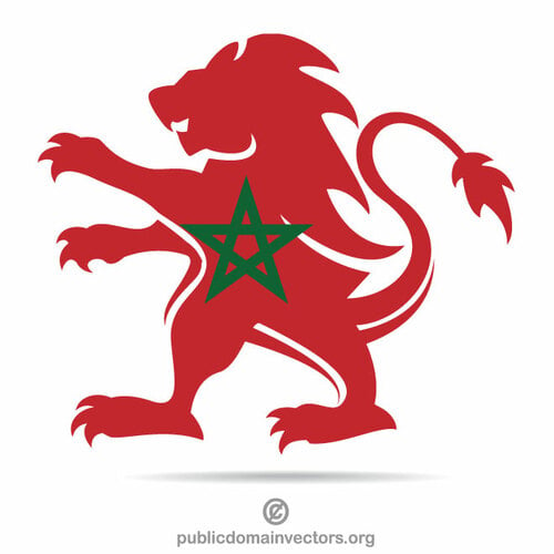 Bendera Maroko heraldik singa