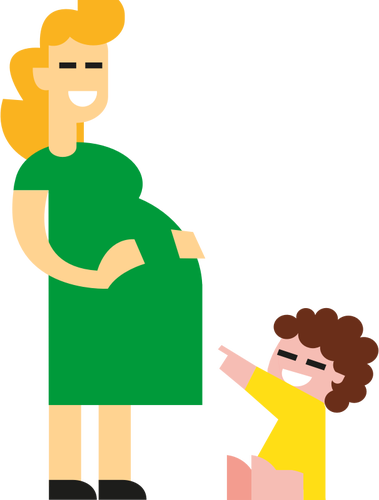 Těhotná žena a dítě