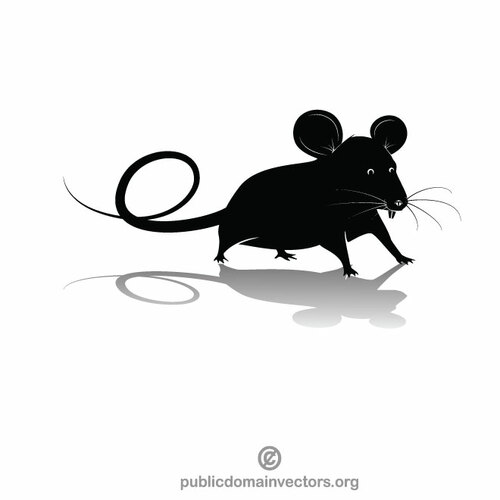 Мышь в силуэт вектор картинки