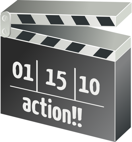 Filming action clapper board vector illustration