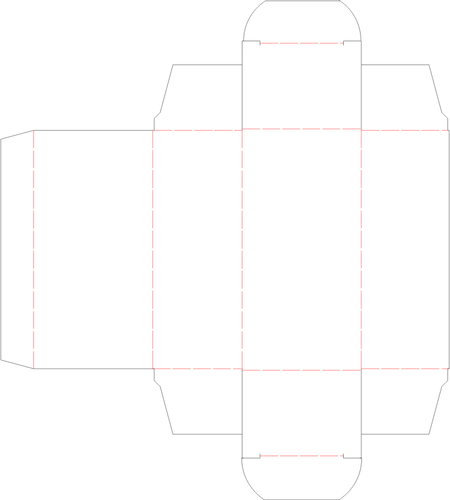 Obuv box výřez šablon Vektor Klipart