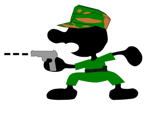 Vector illustration of guy with a gun